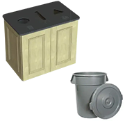 Trash Cans and Recycling Bins