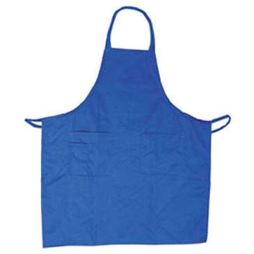 1880 HOSPITALITY Bib Apron, 33"X28", Blue, Cotton, 3 Pockets, Crown Brands BAP-BL