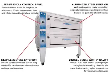 Bakers Pride EB-2-8-3836 Oven, Deck-Type, Electric