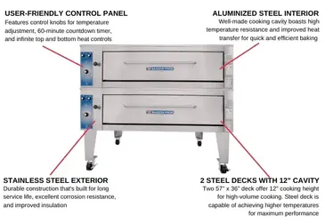 Bakers Pride ER-2-12-3836 Oven, Deck-Type, Electric