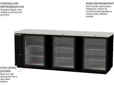 Beverage Air BB94HC-1-FG-S Back Bar Cabinet, Refrigerated