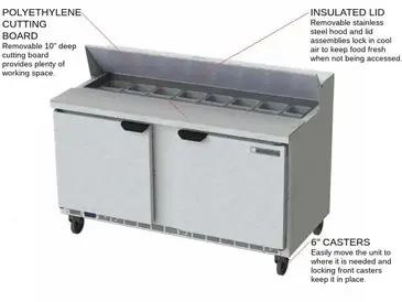 Beverage Air SPE60HC-16 Refrigerated Counter, Sandwich / Salad Unit