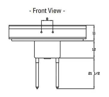 Blue Air BS1-18-12/2D Sink, (1) One Compartment