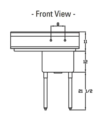 Blue Air BS1-18-12/L Sink, (1) One Compartment