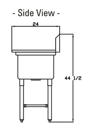 Blue Air BS1-18-12/L Sink, (1) One Compartment