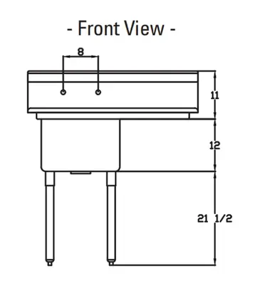 Blue Air BS1-18-12/R Sink, (1) One Compartment