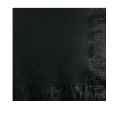 CONVERTING Beverage Napkin, 10" x 10", Black, 2 Ply, (50/Pack), Creative Converting 139194154