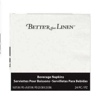 CONVERTING Napkins, Beverage, White, Better Than Linen, (24/Pk)  CONVERTINGS CONV613272