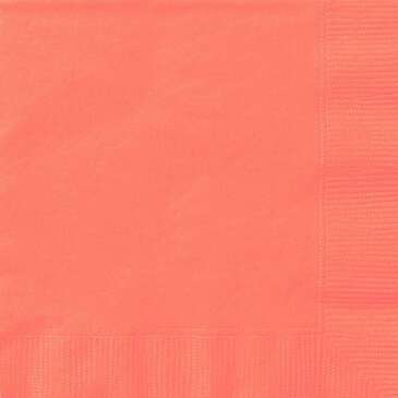 CONVERTING Beverage Napkin, 10" x 10", Paper, Coral, (50/Pack) Creative Converting 803146B