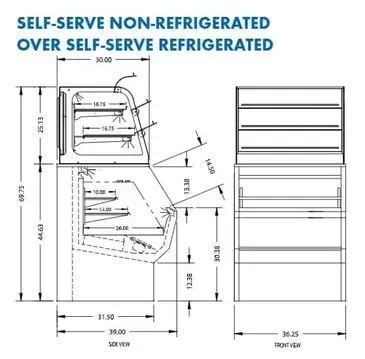 Federal Industries CD3628/RSS3SC Display Case, Refrigerated/Non-Refrig