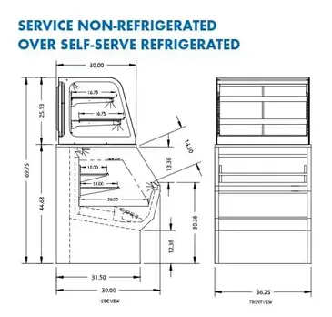 Federal Industries CD3628/RSS3SC Display Case, Refrigerated/Non-Refrig