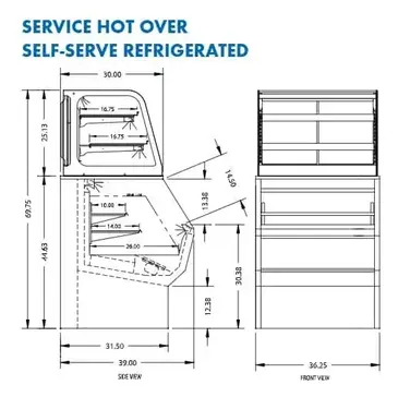 Federal Industries CH3628/RSS3SC Display Case, Refrigerated/Non-Refrig