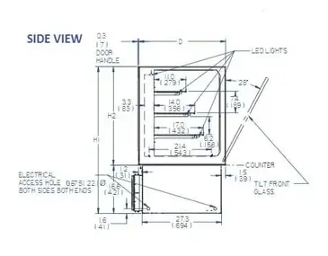 Federal Industries ITR3626 Display Case, Refrigerated, Drop In