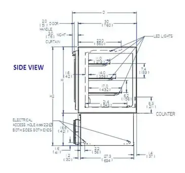 Federal Industries ITRSS3634 Display Case, Refrigerated, Drop In