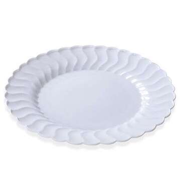 FINE LINE SETTINGS INC. Flairware Plate, 10.25", White, Plastic, (18/Pk) FINE LINE SETTINGS FLSI210WH