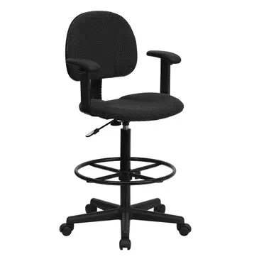 Flash Furniture BT-659-BLK-ARMS-GG Work Stool