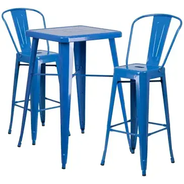 Flash Furniture CH-31330B-2-30GB-BL-GG Chair & Table Set, Outdoor