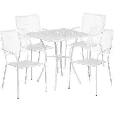 Flash Furniture CO-28SQ-02CHR4-WH-GG Chair & Table Set, Outdoor