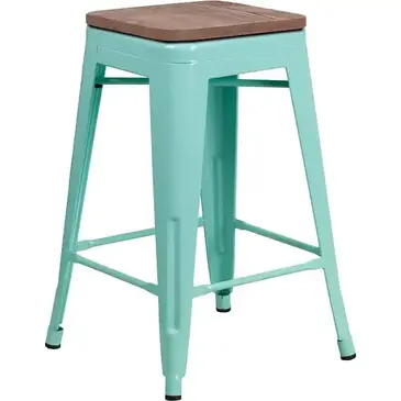 Flash Furniture ET-BT3503-24-MINT-WD-GG Bar Stool, Stacking, Indoor