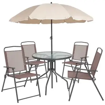 Flash Furniture GM-202012-BRN-GG Chair & Table Set, Outdoor