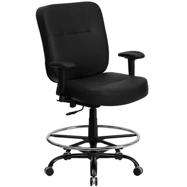 Flash Furniture WL-735SYG-BK-LEA-AD-GG Work Stool