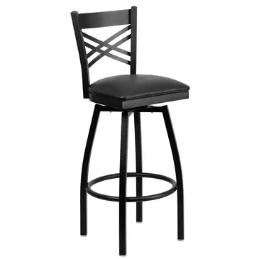 Flash Furniture XU-6F8B-XSWVL-BLKV-GG Bar Stool, Swivel, Indoor