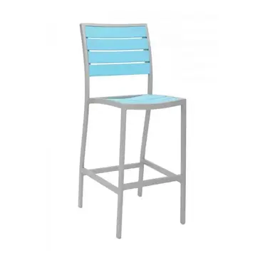 Florida Seating BAL-5602-0-SILVER/ BLUE Bar Stool, Stacking, Outdoor