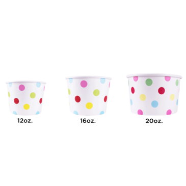 Food Container, 16 oz, Polka-Dot, Paper, (1,000/Case), Karat C-KDP16 (DOTS)