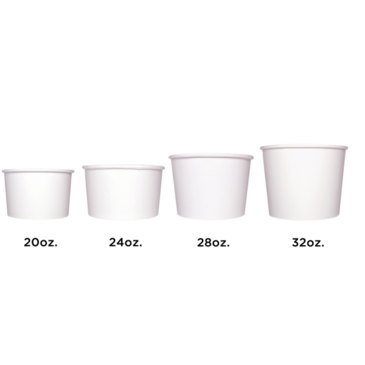 Food Container, 16 oz, White, Paper, (1,000/Case), Karat C-KDP16W