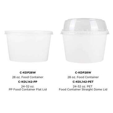 Food Container, 28 oz, White, Paper, (600/Case), Karat C-KDP28W