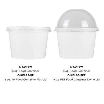 Food Container, 8 oz, White, Paper, (1,000/Case), Karat C-KDP8W