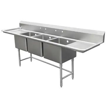 IMC/Teddy SCS-34-2424-24RL Sink, (3) Three Compartment