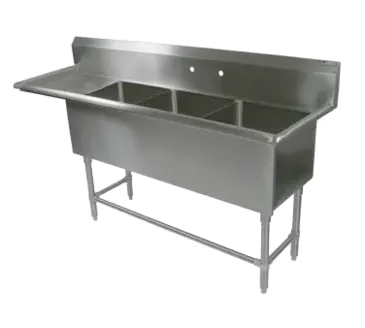 John Boos 43PB20-1D18L Sink, (3) Three Compartment