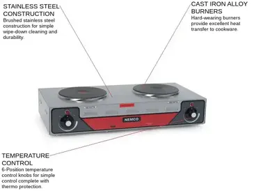 NEMCO 6310-2 Hotplate, Countertop, Electric