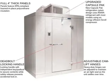 Nor-Lake KLB8788-C Walk In Cooler, Modular, Self-Contained