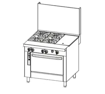 Southbend P36A-BTT Range, 36" Heavy Duty, Gas