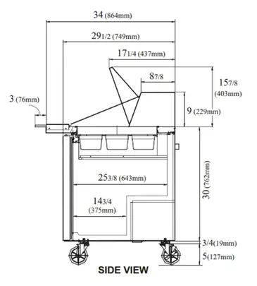 Turbo Air TST-72SD-30-N Refrigerated Counter, Mega Top Sandwich / Salad Un