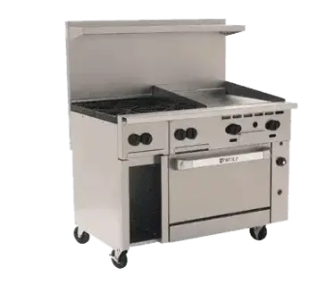 Wolf C48S-4B24G Range, 48" Restaurant, Gas