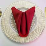 AMBASSADOR LINEN Napkin, 20"X20", Burgundy, Polyester, Ambassador Linen 20NPK-010131