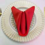 AMBASSADOR LINEN Napkin, 20"X20", Red, Polyester, Ambassador Linen 20NPK-010135