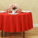 AMBASSADOR LINEN Tablecloth, 90", Red, Polyester, Round, Ambassador Linen 90RND-010135