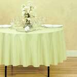 AMBASSADOR LINEN Tablecloth, 90", Tea Green, Polyester, Round, Ambassador Linen 90RND-010161