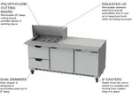 Beverage Air SPED72HC-12M-2 Refrigerated Counter, Mega Top Sandwich / Salad Un