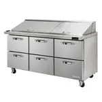 Blue Air BLMT72-D6-HC Refrigerated Counter, Mega Top Sandwich / Salad Un