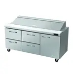 Blue Air BLPT72-D4LM-HC Refrigerated Counter, Sandwich / Salad Unit