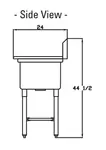 Blue Air BS1-18-12/2D Sink, (1) One Compartment