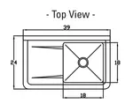 Blue Air BS1-18-12/L Sink, (1) One Compartment