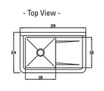 Blue Air BS1-18-12/R Sink, (1) One Compartment