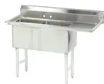 Blue Air BS2-18-12/R Sink, (2) Two Compartment