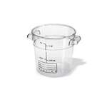 Carlisle Food Storage Container, 1 Quart, Clear, Polycarbonate, Round, CARLISLE FOOD SERVICE 1076107